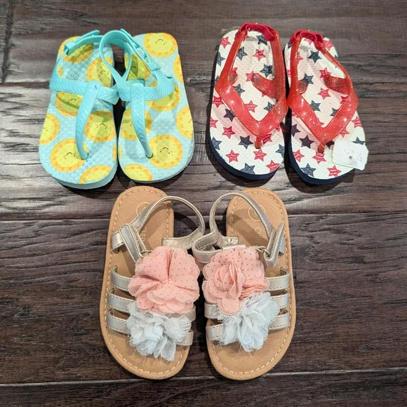 Cherokee Shoes Toddler Girl Kids Sandals Bundle Lot Of Size
